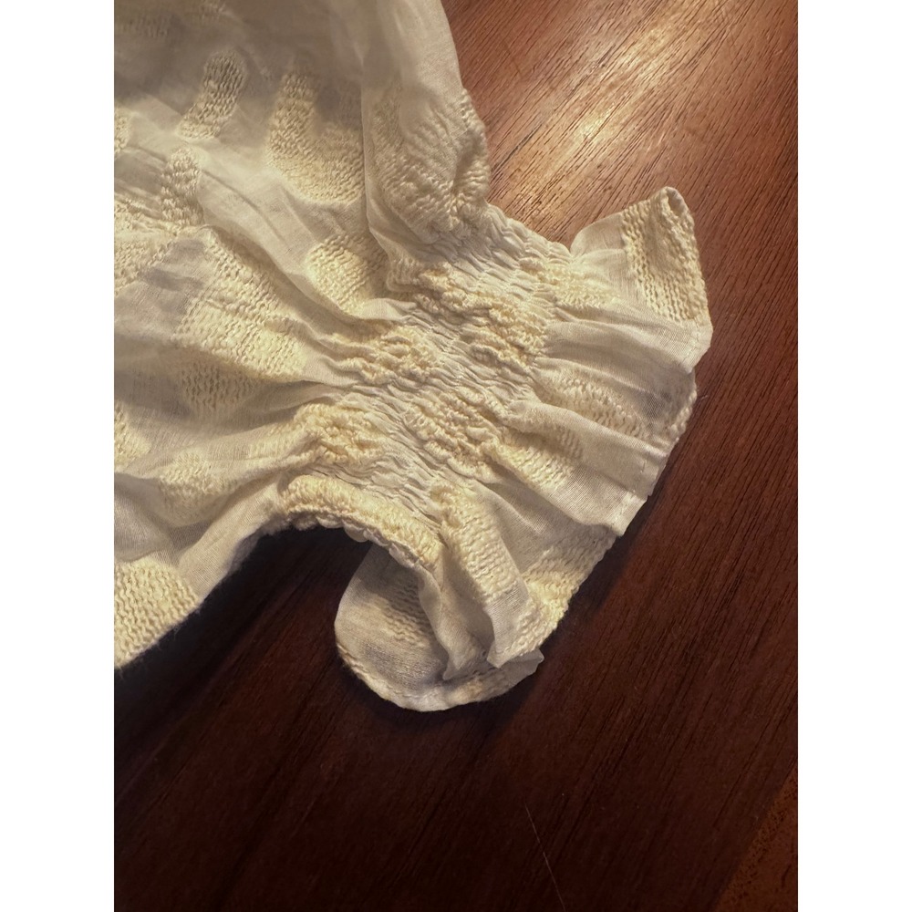 Hunter Bell New York Ivory Puff Sleeve Blouse Size Lge Cottagecore Coquette - Picture 6 of 7